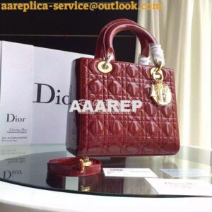 Replica Christian Dior Quilted Patent Leather Lady Dior Bag 12