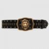 Replica Gucci Leather belt with Double G buckle 582100