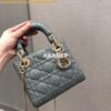 Replica Christian Dior Quilted Wine Red Patent Leather Lady Dior Bag 2