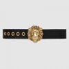 Replica Gucci Wide leather belt with pearl Double 453261