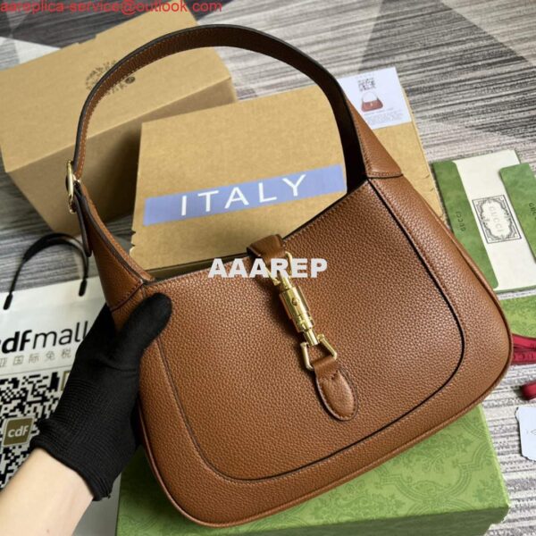 Replica Gucci 636709 Jackie 1961 Small Natural Grain Bag Brown 8