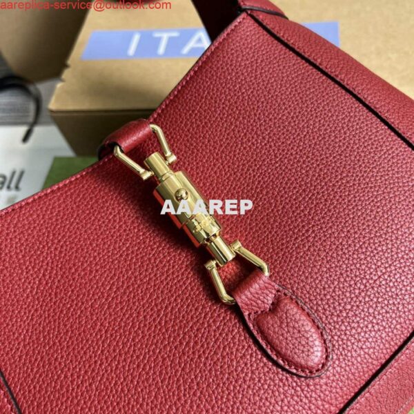 Replica Gucci 636709 Jackie 1961 Small Natural Grain Bag Red 6