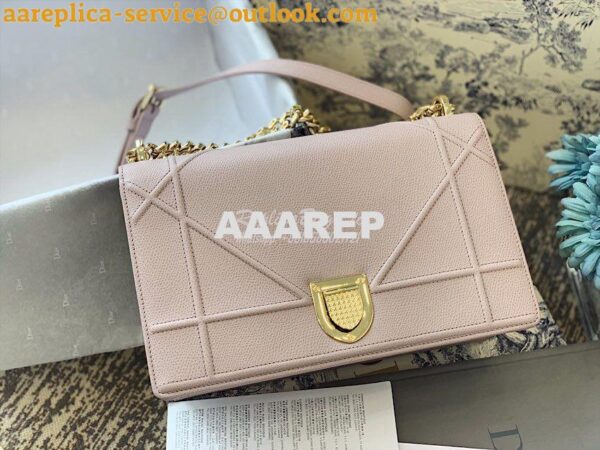Replica Dior "Diorama" Flap in Grainy Calfskin with Large Cannage Moti 3