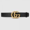 Replica Gucci Leather belt with Double G buckle 397660 2