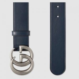 Replica Gucci Leather belt with Double G buckle 397660 2