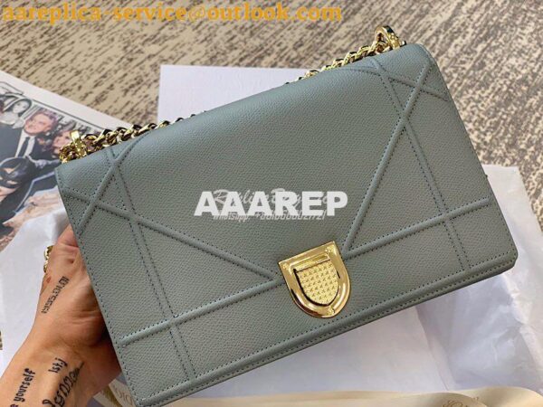 Replica Dior "Diorama" Flap in Grainy Calfskin with Large Cannage Moti 4