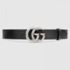 Replica Gucci Leather belt with Double G buckle 414516