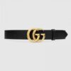 Replica Gucci Leather belt with Double G buckle brown 406831 2