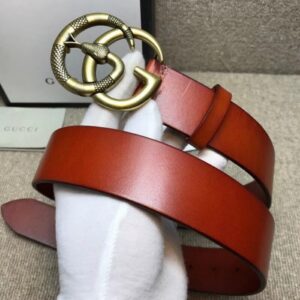 Replica Gucci Leather belt with Double G buckle with snake cuir 458949 2