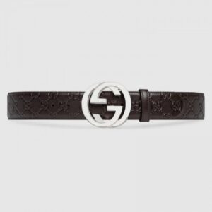 Replica Gucci Signature belt with G buckle Brown 411924