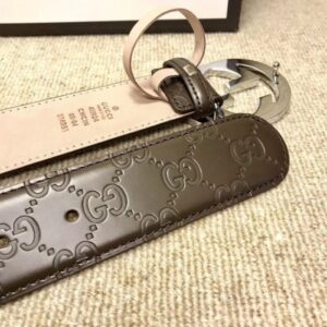 Replica Gucci Signature belt with G buckle Brown 411924 2