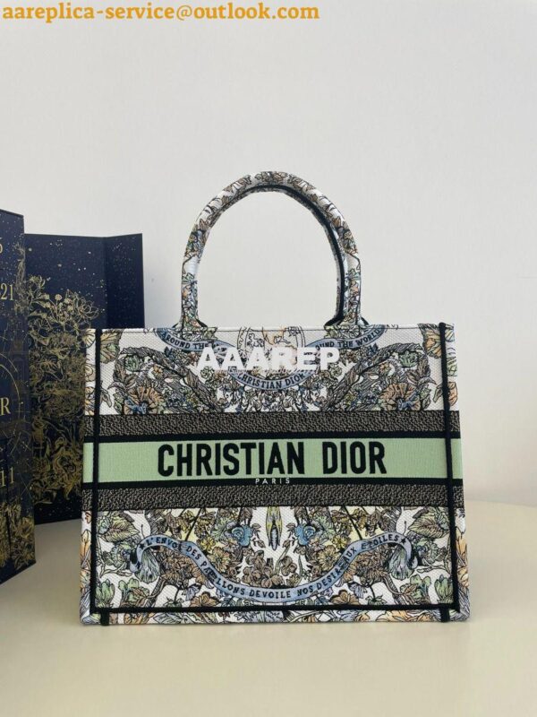 Replica Dior Book Tote bag in Pastel Green and White Butterfly Around 14