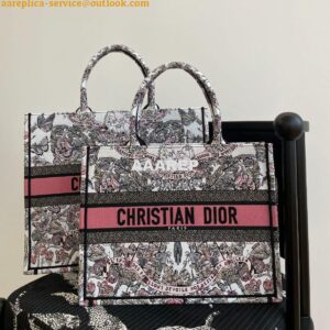 Replica Dior Book Tote bag in Pastel Pink and White Butterfly Around T