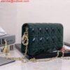 Replica Dior S0204 Lady Dior Pouch Patent Cannage Calfskin Green 2