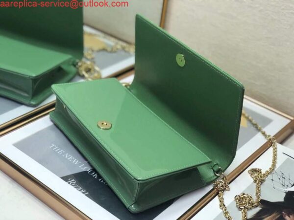 Replica Dior S0204 Lady Dior Pouch Patent Cannage Calfskin Green 8