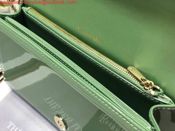 Replica Dior S0204 Lady Dior Pouch Patent Cannage Calfskin Green 10