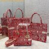 Replica Dior Book Tote bag in Raspberry Pop Mizza Embroidery