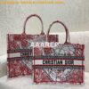 Replica Dior Book Tote bag in Raspberry Toile de Jouy Reverse Embroide