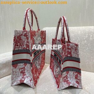 Replica Dior Book Tote bag in Red and White D-Royaume d'Amour Embroide 2