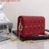 Replica Dior S0204 Lady Dior Pouch Patent Cannage Calfskin Wine Red 2