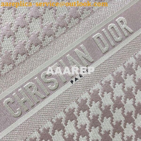 Replica Dior Book Tote bag in Rose Des Vents Houndstooth Embroidery 5