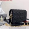 Replica Dior S0204 Lady Dior Pouch Ultramatte Cannage Calfskin Blue 2