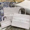 Replica Dior Book Tote bag in Rose Des Vents Houndstooth Embroidery