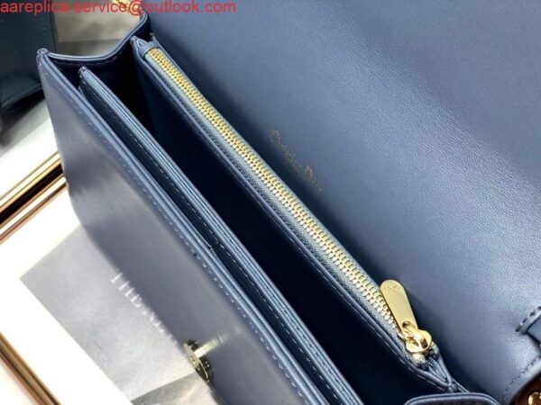 Replica Dior S0204 Lady Dior Pouch Ultramatte Cannage Calfskin Blue 10