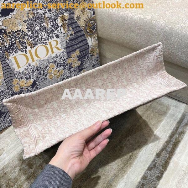 Replica Dior Book Tote bag in Rose Des Vents Oblique Embroidery 11