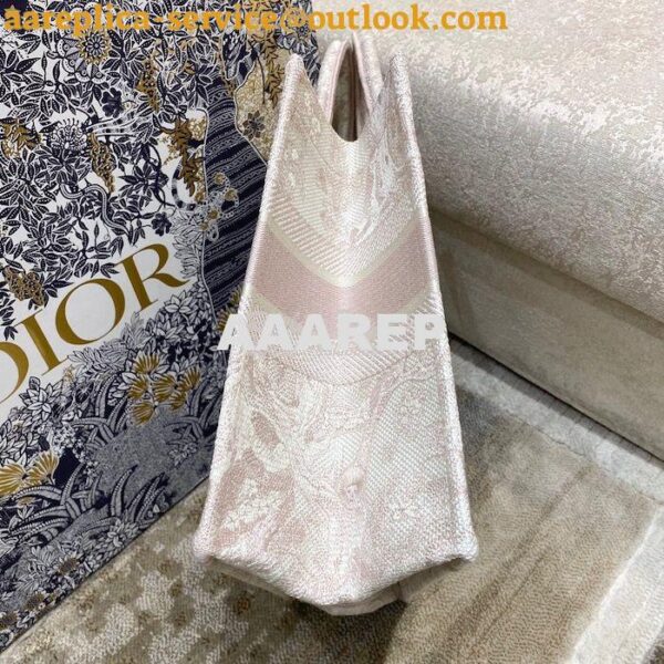 Replica Dior Book Tote bag in Rose Des Vents Toile de Jouy Embroidery 14