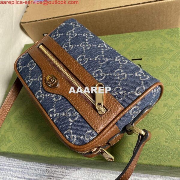 Replica Gucci 517350 Ophidia GG Mini Bag Navy blue 5