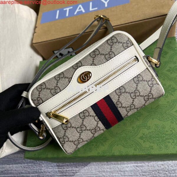 Replica Gucci 517350 Ophidia GG Mini Bag With Web White 5