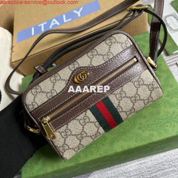 Replica Gucci 517350 Ophidia GG Supreme Mini Bag Beige Ebony 5