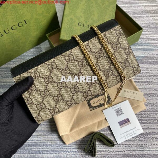 Replica Gucci 546585 GG Marmont Chain Wallet Black 3