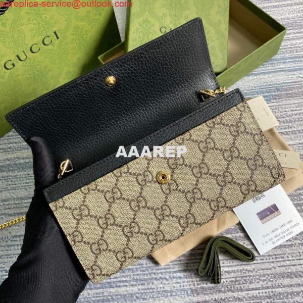 Replica Gucci 546585 GG Marmont Chain Wallet Black 7