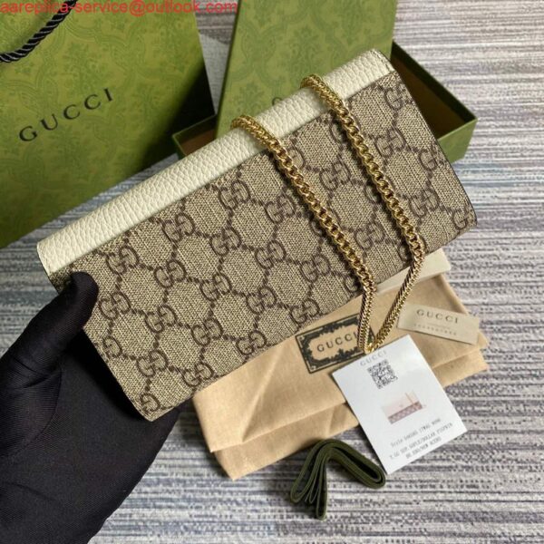 Replica Gucci 546585 GG Marmont Chain Wallet White 3