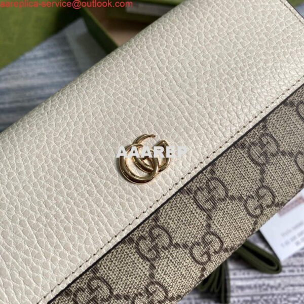 Replica Gucci 546585 GG Marmont Chain Wallet White 6