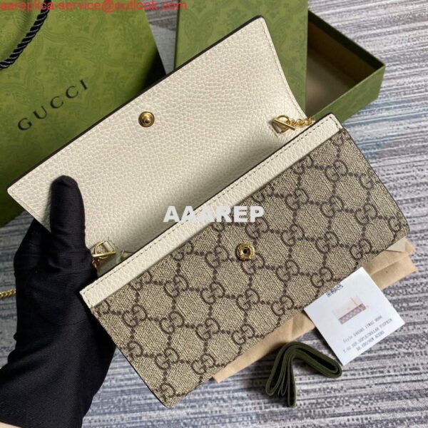 Replica Gucci 546585 GG Marmont Chain Wallet White 7