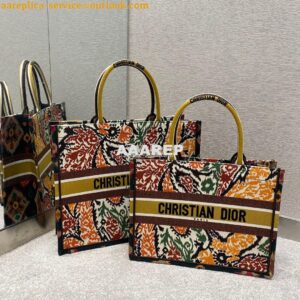 Replica Dior Book Tote bag in Yellow Multicolor Dior Paisley Embroider