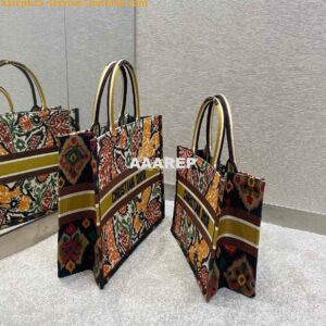 Replica Dior Book Tote bag in Yellow Multicolor Dior Paisley Embroider 2