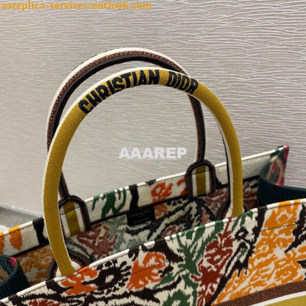 Replica Dior Book Tote bag in Yellow Multicolor Dior Paisley Embroider 8