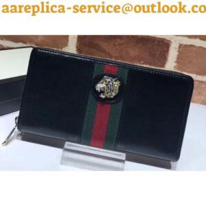 Replica Gucci Vintage Web Rajah Zip Around Wallet 573791 2019 2