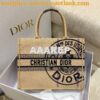 Replica Dior Book Tote Beige Stripes Embroidery Canvas Bag 2