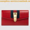 Replica Gucci Web Sylvie Leather Continental Wallet 476084 White 2017 2