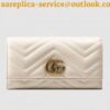 Replica Gucci White GG Marmont Zip Around Wallet 2