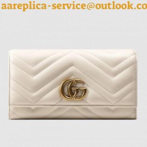 Replica Gucci White GG Marmont Continental Wallet