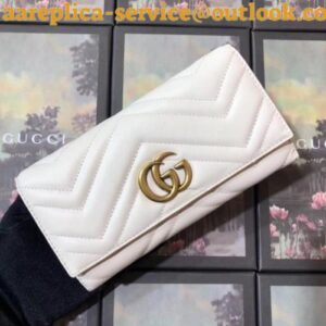 Replica Gucci White GG Marmont Continental Wallet 2