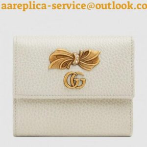 Replica Gucci White Leather Wallet With Bow