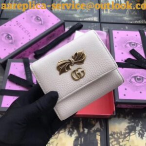 Replica Gucci White Leather Wallet With Bow 2