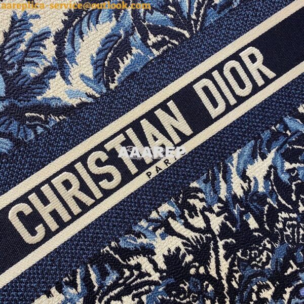 Replica Dior Book Tote Blue Dior Palms Embroidery Canvas Bag 6